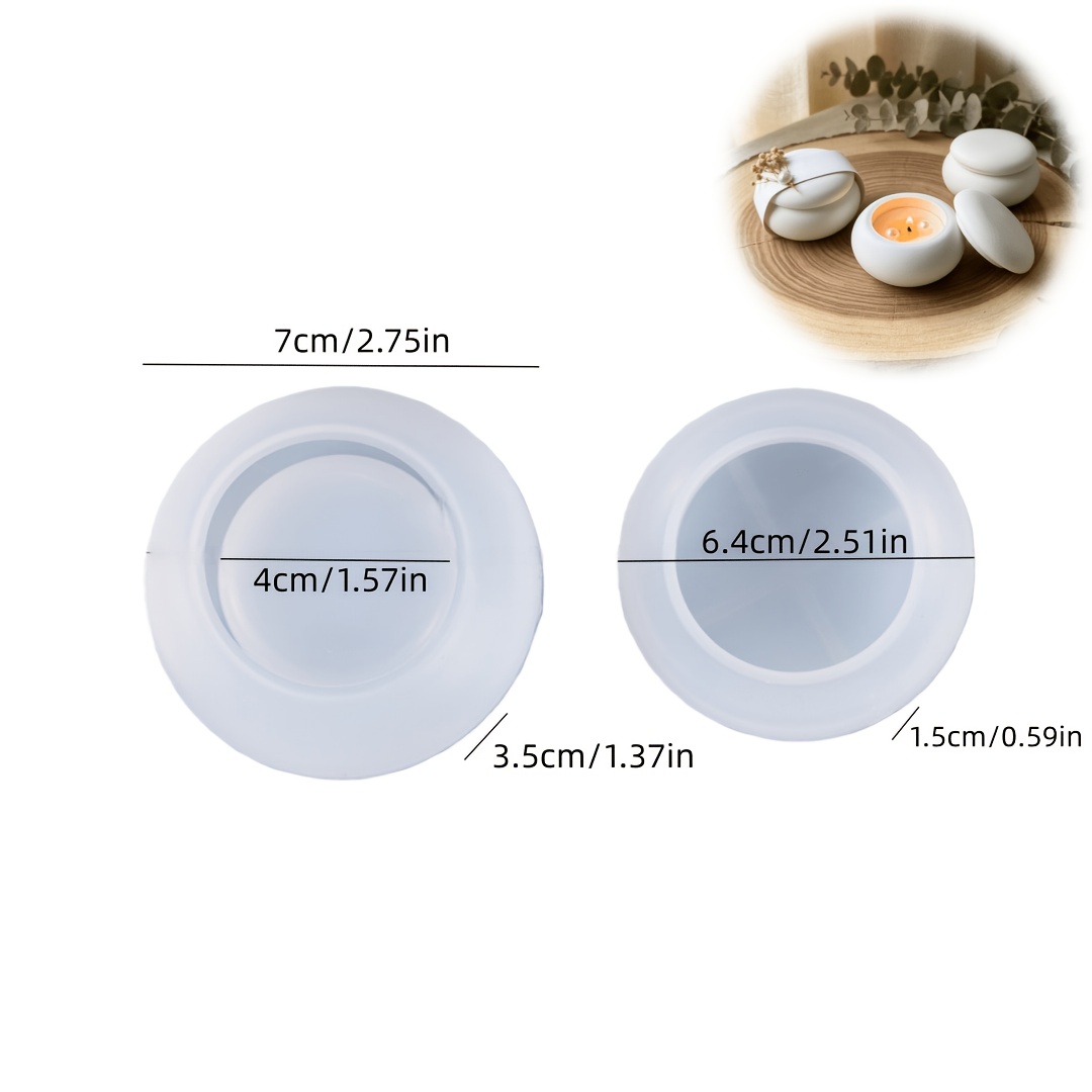 TEMU Resin Liquid Mold Mini Candle Cup Round Jar Silicone Mold Set, Diy Handmade Plaster Resin Candle Cup Mold Soap Mold Clay Mold, Jewelry Storage