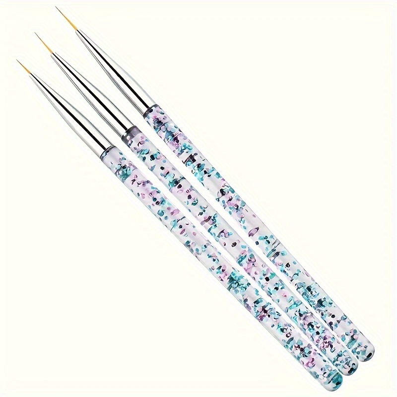 Image of 1/3pcs Nail Art Acrylic French Painting Brush, Stripes Lines Liner Diy Drawing Pen, Manicure Tool