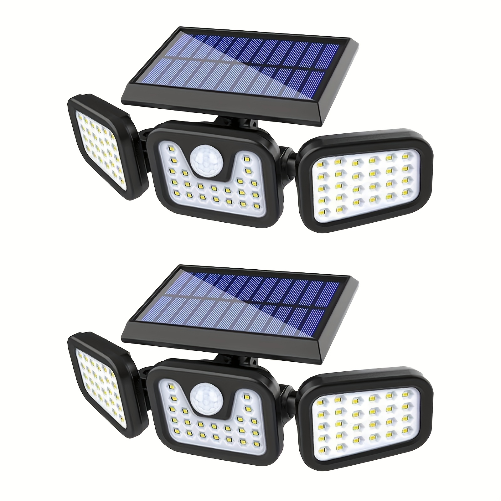 TEMU 2pcs Led Solar Motion Sensor Lights With 3 Brightness , Ip44 And Dustproof, 6500k Cool White Light, Outdoor Wall Lights For Front Door, Yard,
