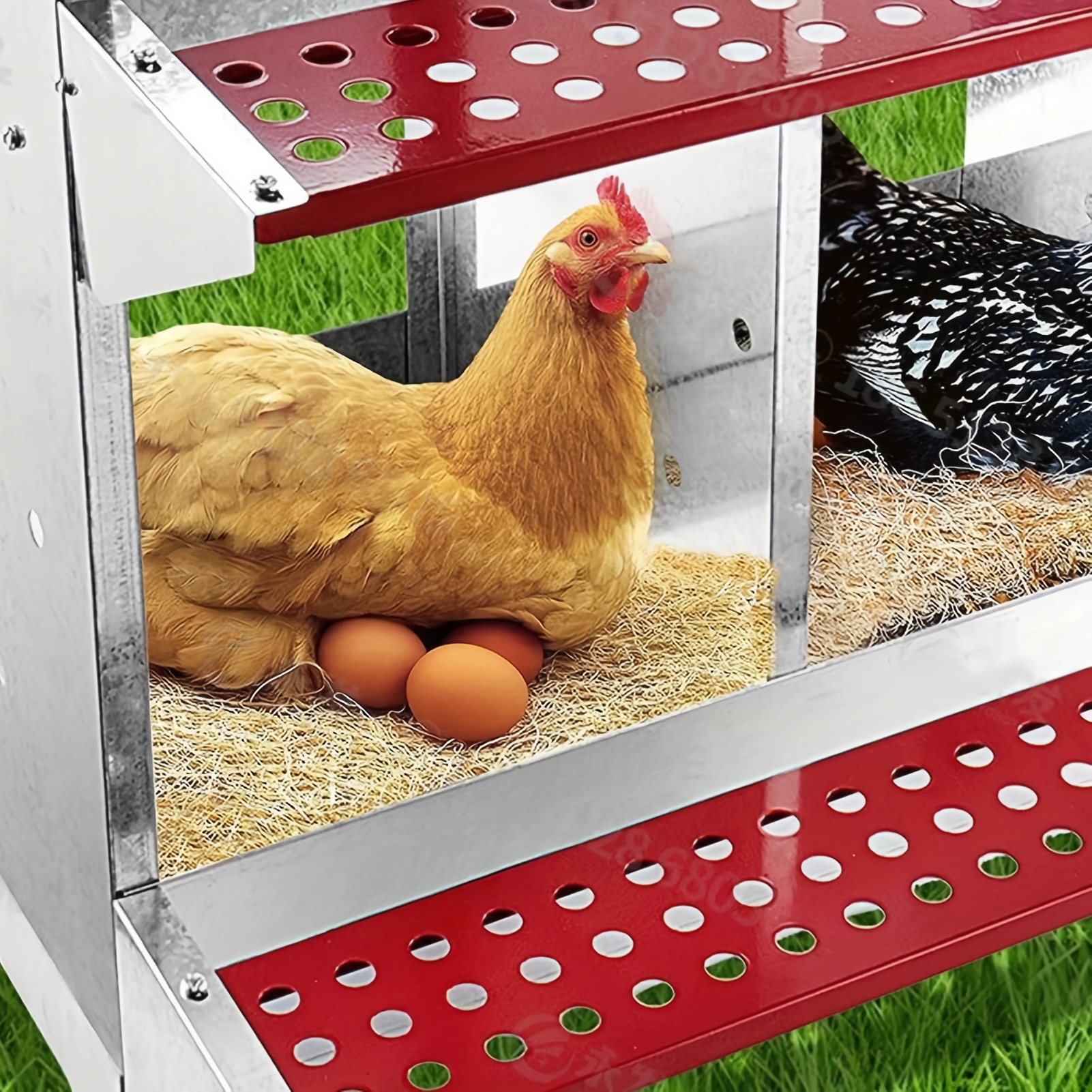 

Chicken Nesting Box With Larger Nesting Areas And Easy Egg Collection, Chicken Chicken Laying Box Sturdy Construction For Hen Laying 84x33.2x38.8cm Roll Out Nesting Boxes For Chicken Coop Hens Poultry