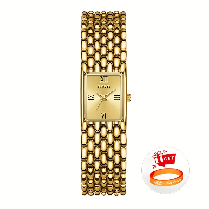Lige Luxury Women's Watch Featuring A Stainless Steel Strap, Perfect For Formal And Casual Events, Designed For Genders In A Sporty Style
