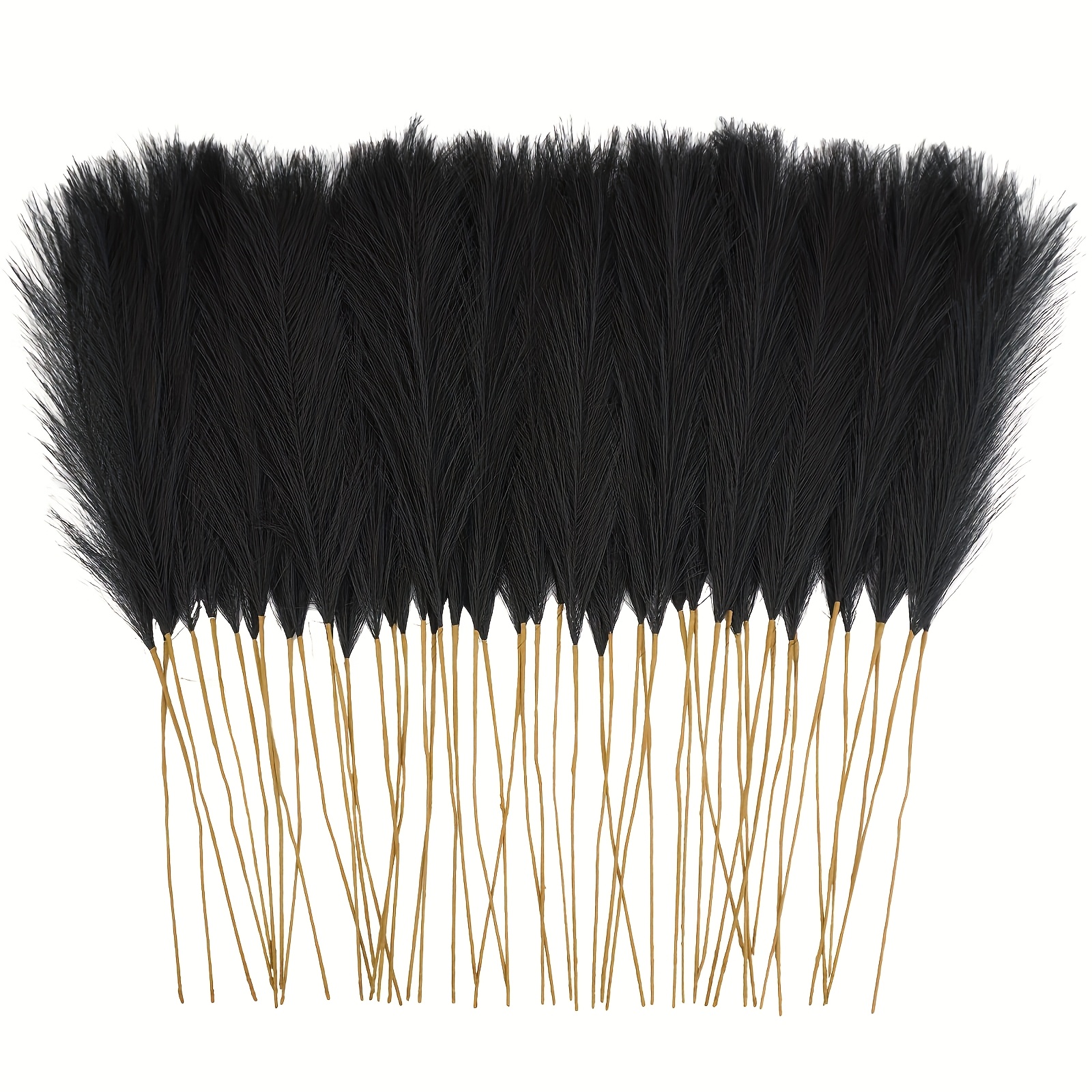 

37pcs Black Pampas Grass Artificial Plants 21 Inch - Polyester Fabric Feather Fake Flowers For Wedding And Engagement, Boho Home Decor, Vase Filler, Christmas Table Centerpieces