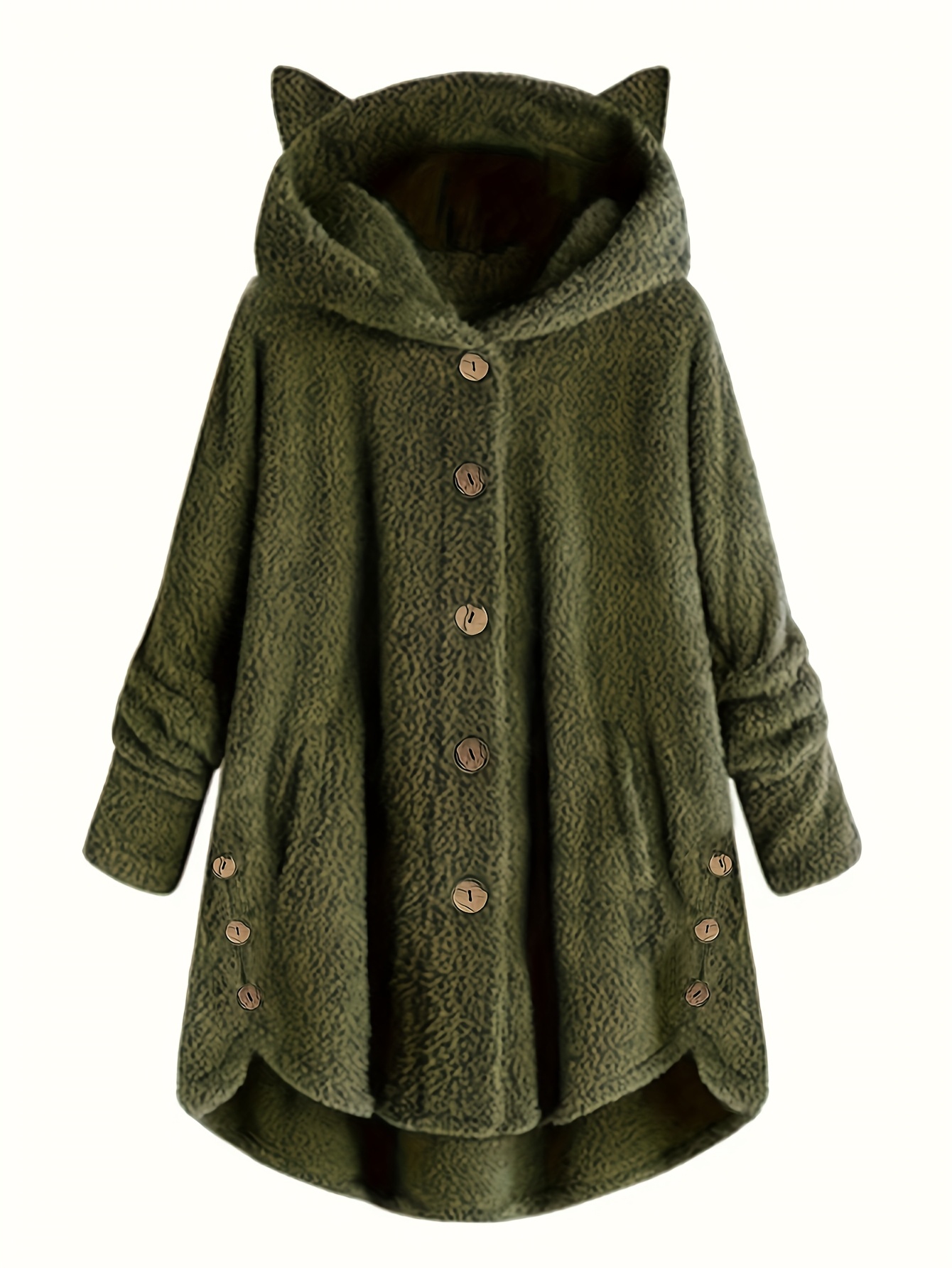 women's plus size casual teddy fleece hooded coat plush Temu