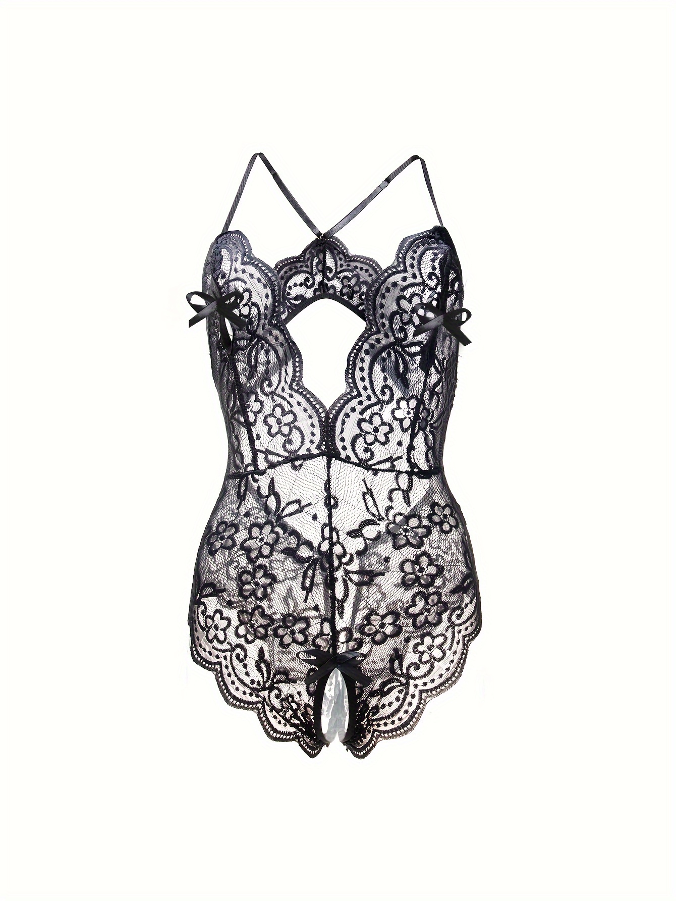 Women's Teddy Plunging Lace Bodysuit Elegant - Temu