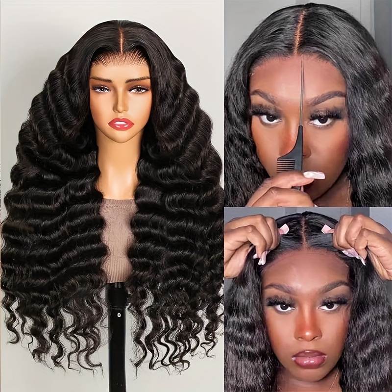 

200% 13x6 Lace Front Wigs Human Hair 13x6 Hd Lace Deep Curly Glueless Frontal Wigs Human Hair Pre For Women Put On And Go Wig