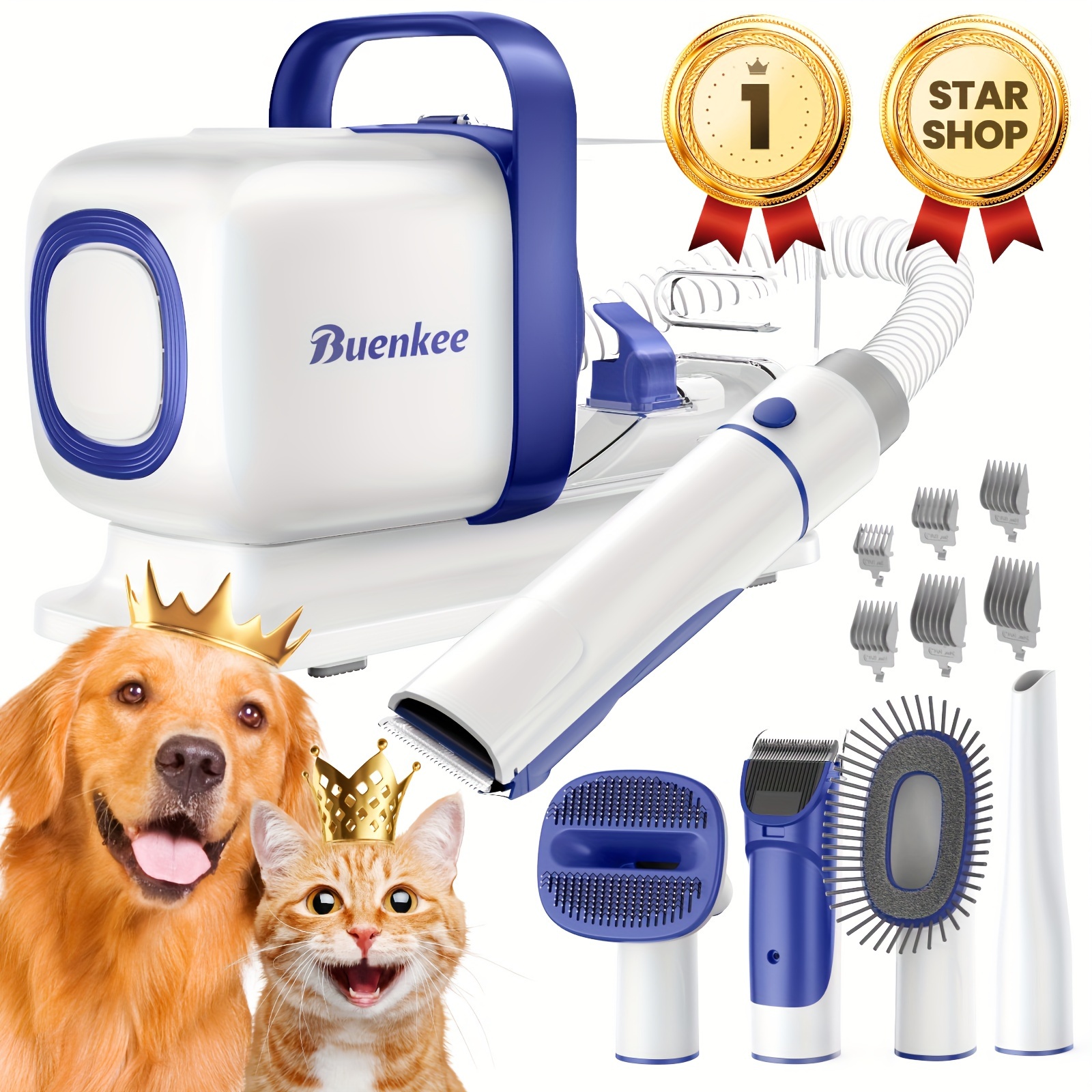 Dog Grooming Kit With Pet Grooming Vacuum, Dog Clipper, Pet Grooming Shedding Brush, Cleaning 1, Dog Vacuum For Dogs Cats