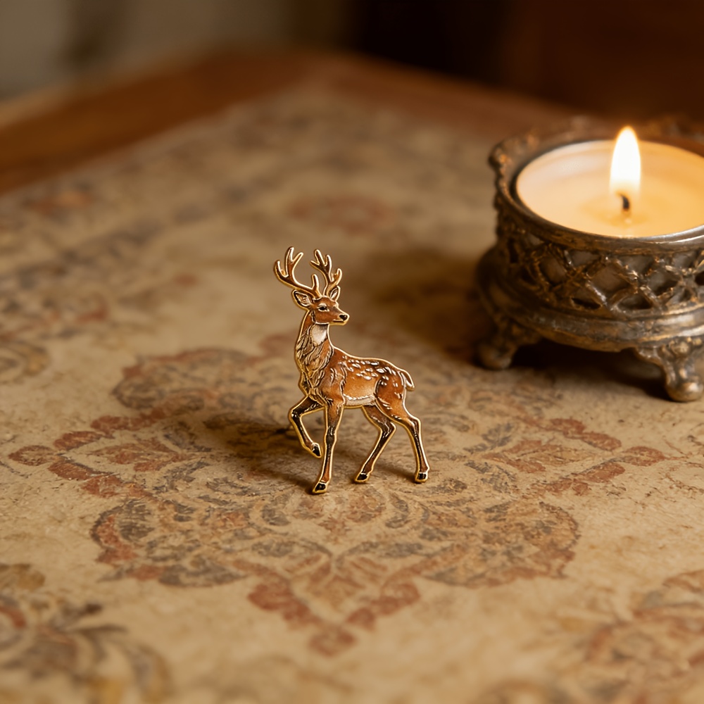 Image of Spotted Deer Enamel Pin, Wildlife Animal Brooch, Suitable For Coats, Backpacks, Hats And Fashion Additions