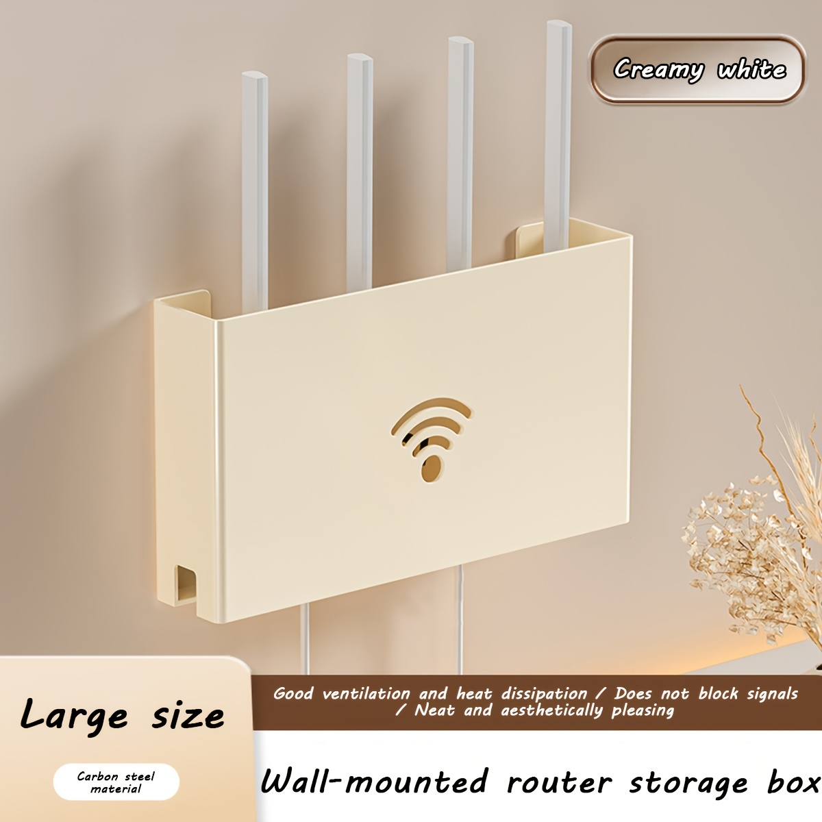 TEMU No-drill Wifi Router Storage Boxâneat Home Organizer, Tv Stand Mount For Bedroom, Living Room, Dorm, & Gaming Room, Wifi Holder, Utility Racks