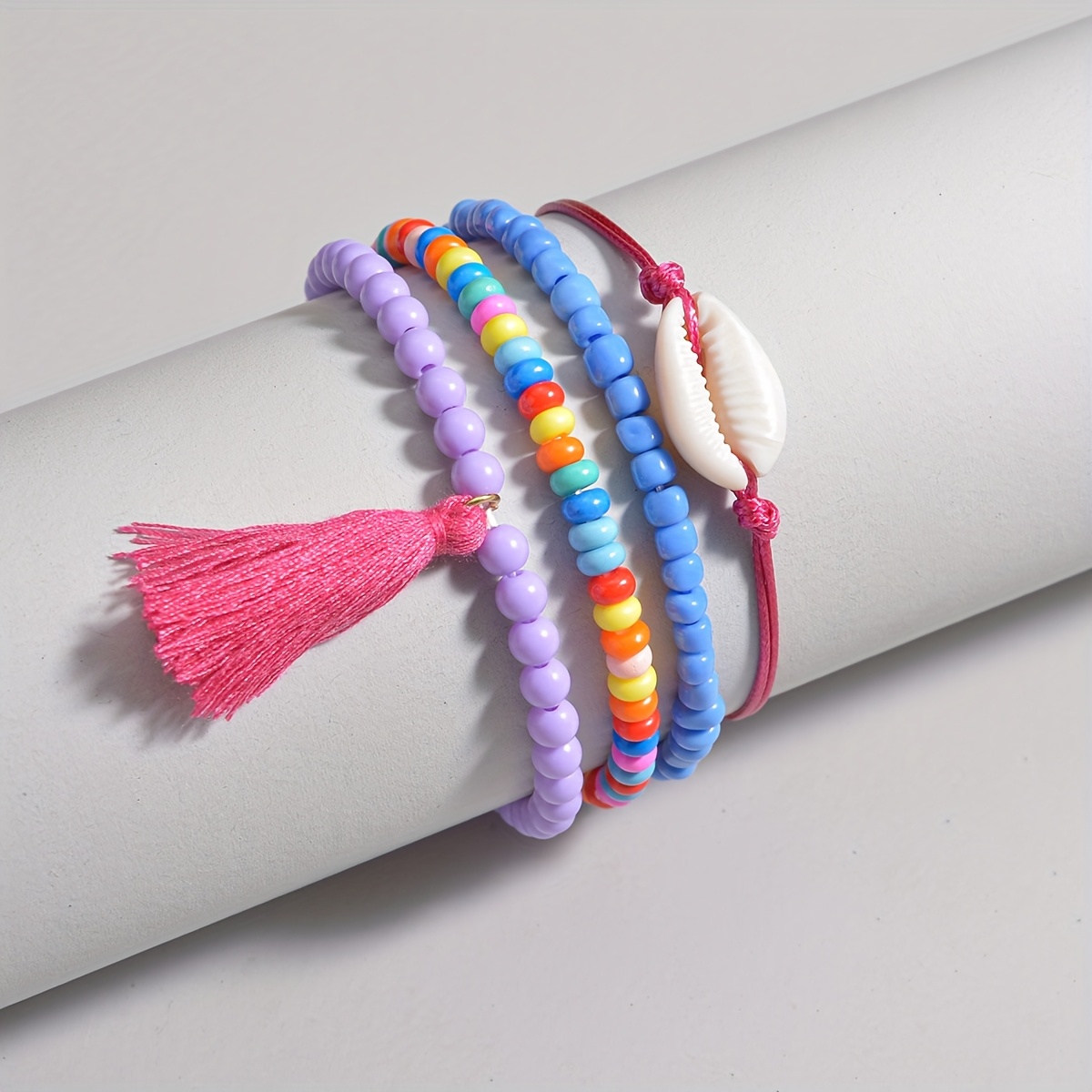 Bohemian Shell & Tassel Bracelets Multicolor Beads Waterproof