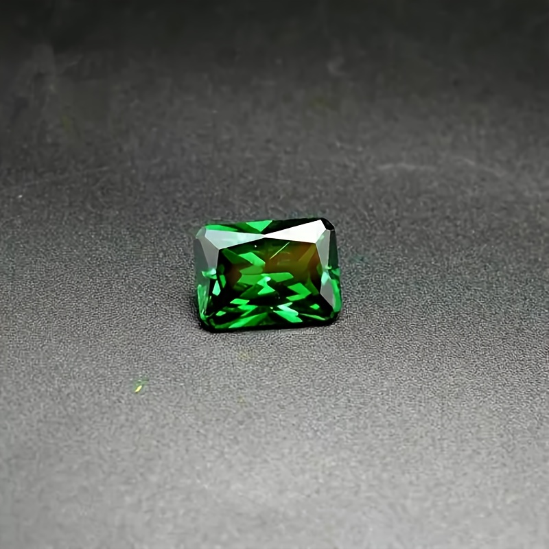 Hand Cut Round Lab Grown Synthetic Emerald Ring