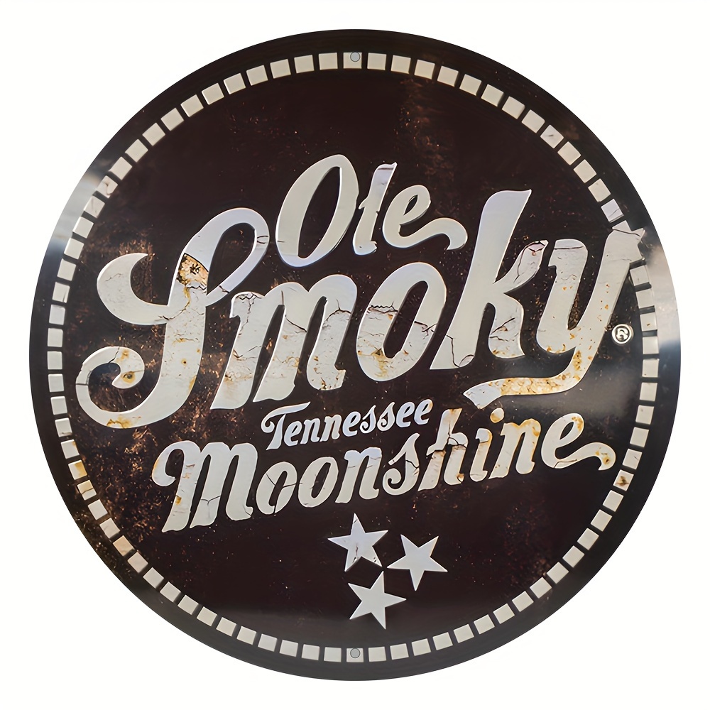 

1pc Round Aluminum Sign, Vintage Style Tennessee Moonshine Wall Art, Uv High Definition Print, Indoor & Outdoor Daily And Festive Decor