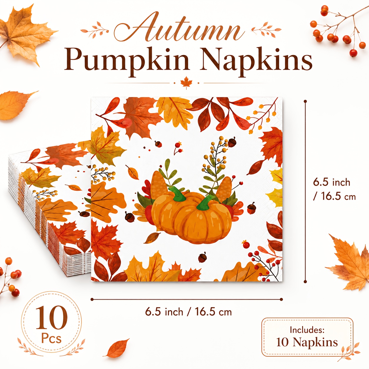 TEMU Servilletas de de calabaza para festival de , paquete de 10/30/50, servilletas de papel de capa de 6.5 pulgadas, adecuadas para fiestas de