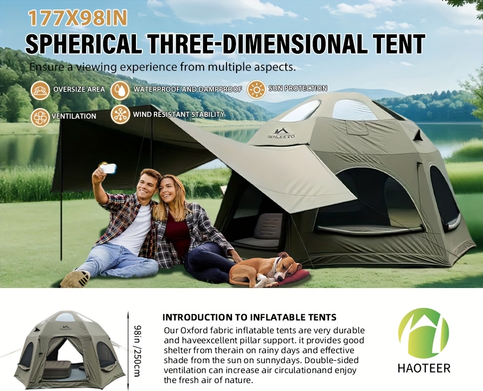 spherical inflatable camping tent   tent with inflatable pump and windproof suitable for year round camping Product details 0
