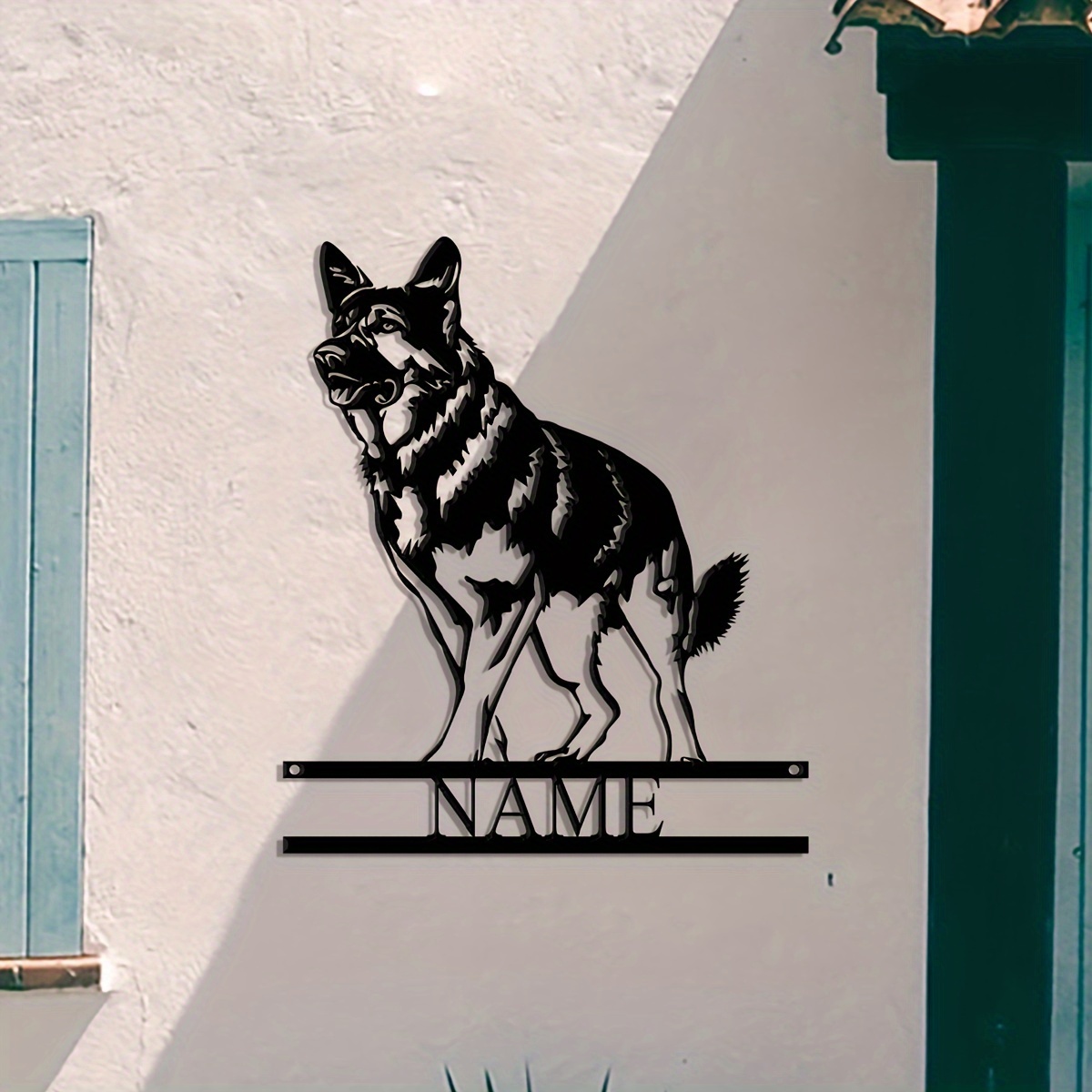Custom German Shepherd Metal Wall Art - Personalized Dog Lover Name Sign for Home Decor, Perfect Gift Idea