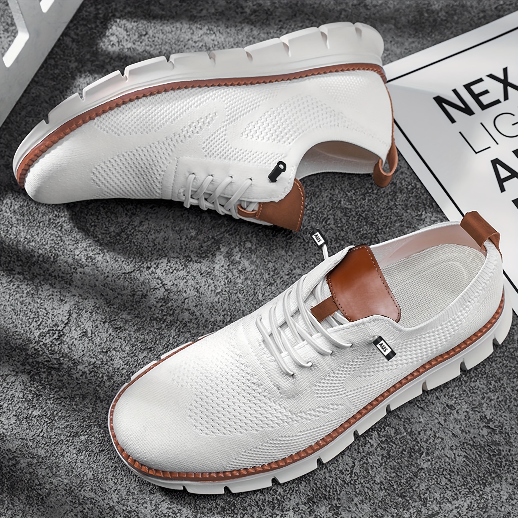 mens comfortable business casual sneakers elastic lace up low top