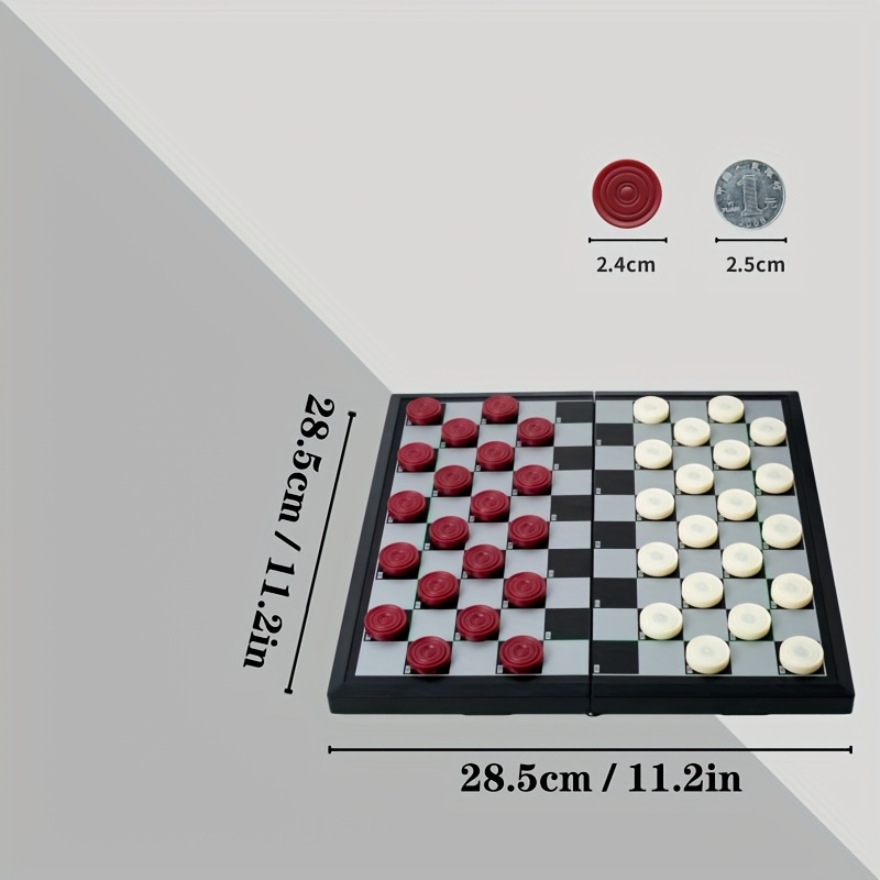 TEMU 1pc Of International Board, A Foldable Checkerboard For Travel - Suitable For Outdoor Camping, Family , Holiday Gifts, And As An Educational Toy