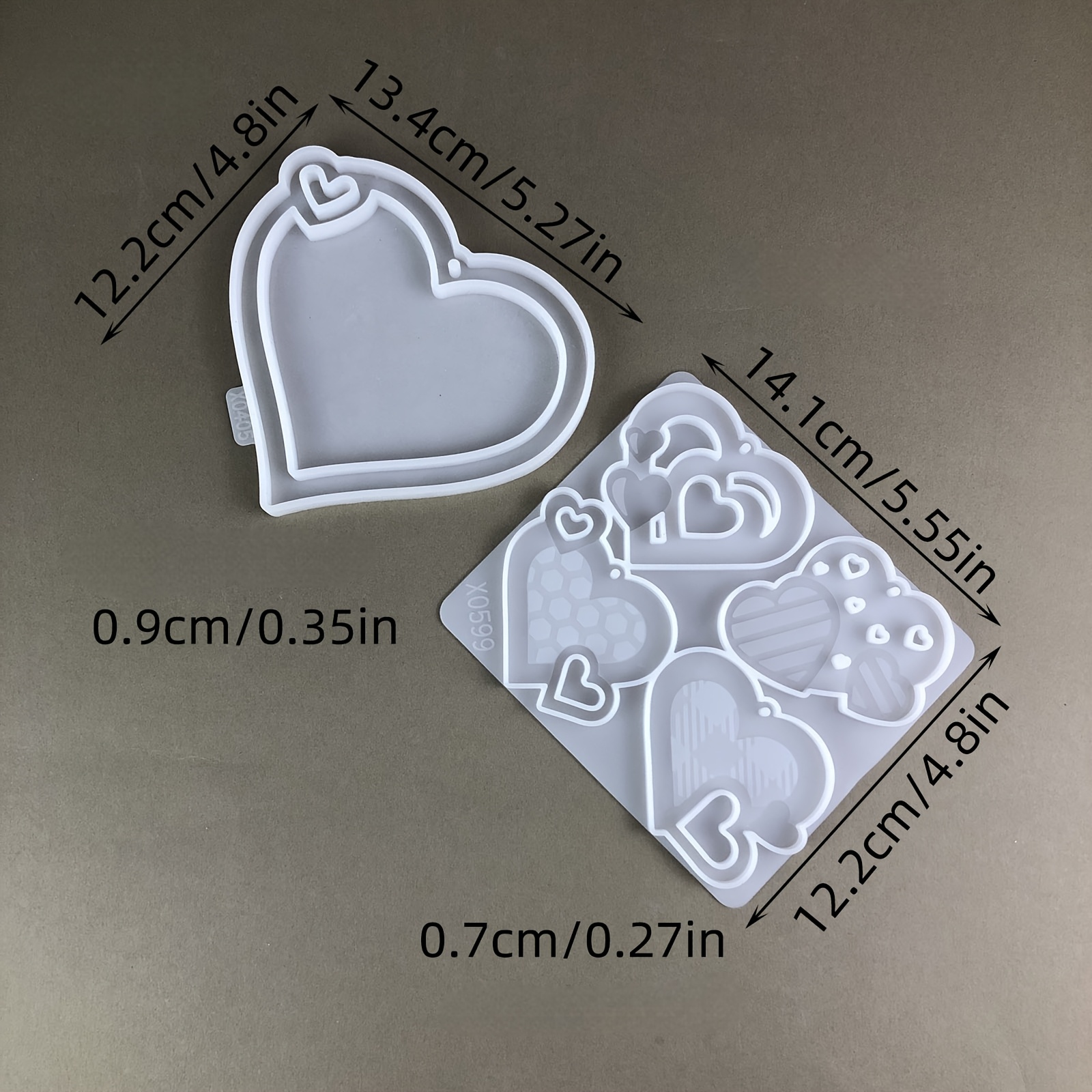 E-shop Valentinstag Großer Herzanhänger und 4er Herz-Kombination Anhänger Dekorative Silikonformen Valentinstag Atmosphäre Dekoration Herz Hänge Ring
