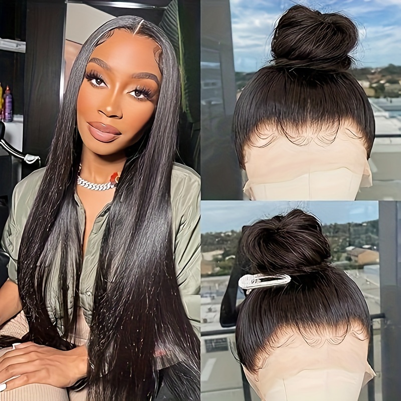 Straight Lace Front Human Hair Wigs 150 Density Brazilian Transparent Lace Frontal Wig 360 Lace Wig