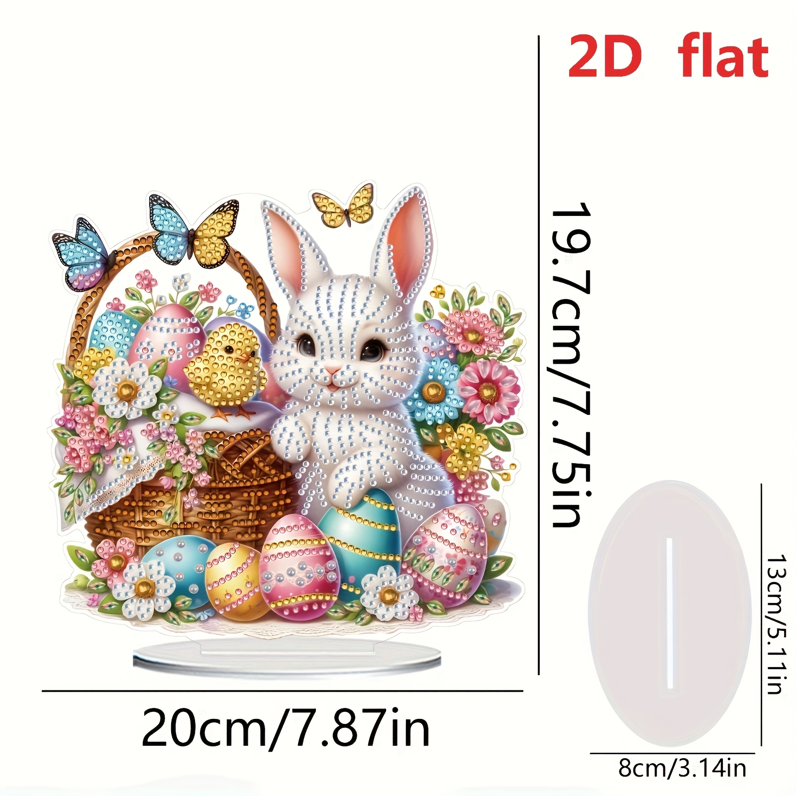 Diamond Painting Joyeuses Pâques Lapin - Kit Complet 30x40cm Pour Adulte Et Enfant
