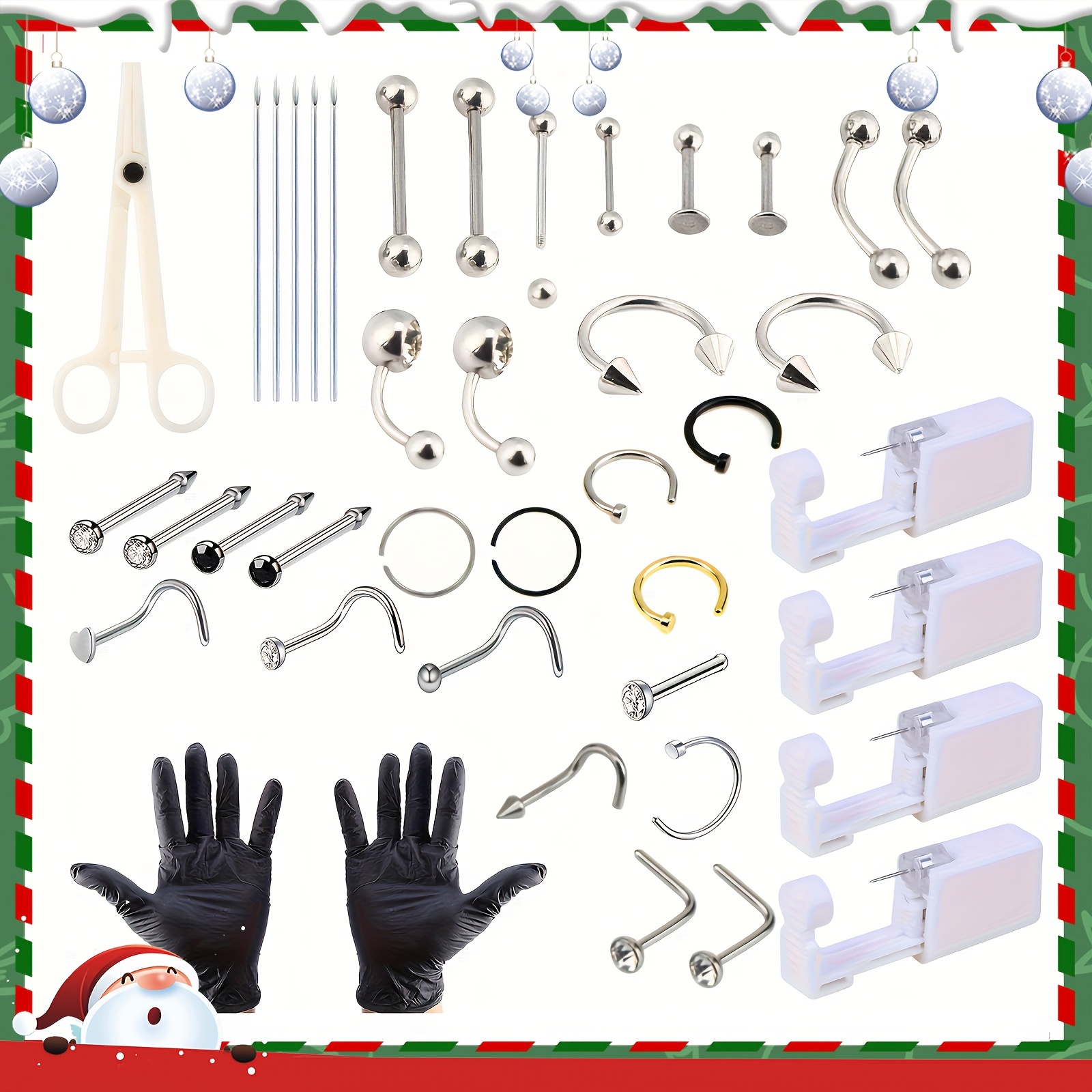 

Ear Piercing - Ear Piercing Kit Disposable Self-piercing With Ear And Cleaning Tools Piercing Kit Suitable For Nose , And Tragus Piercing