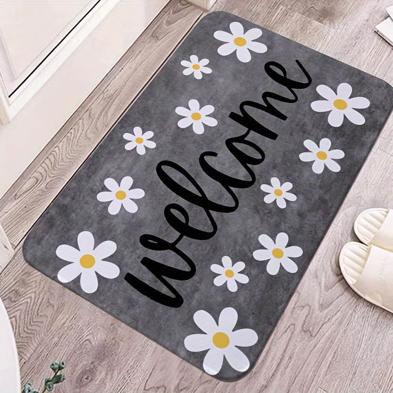 Image of 1pc Of Luxurious Daisy Patterned Carpet, Soft Cushion Decorative Rug, Non-slip For Bedroom And Living Room, Dormitory, Thickness 1cm