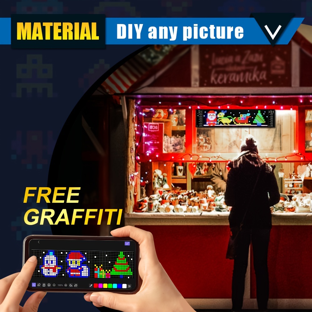 LED Scrolling Atmosphere Signs, App-Editable Text Animation