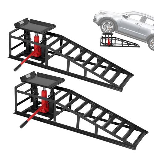 2 pack hydraulic car ramps no installation required 5t 11000lbs file car lift service ramps heavy duty steel hydraulic vehicle ramps for car truck trailer garage repair ideal christmas birthday gifts for women men friends