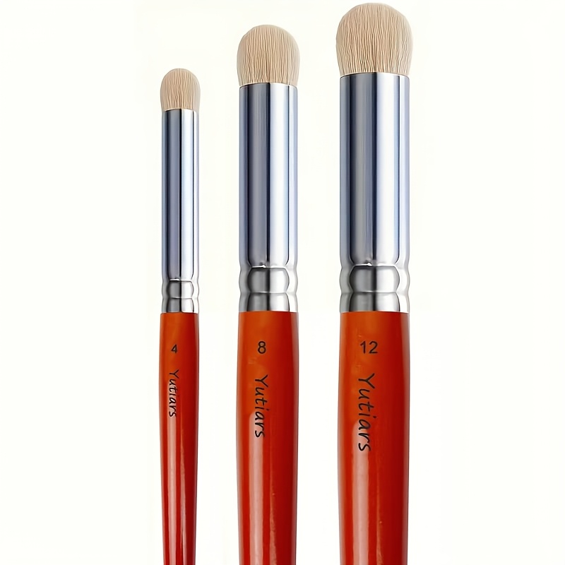 Image of Dry Brush Set Hobby Drybrush Paint Brush, Detail Paint Brush Set, 3pcs Professional Art And Advanced Acrylic Paint Brushes For Tabletop&wargames Miniature Watercolor Oil Painting, Model (red)