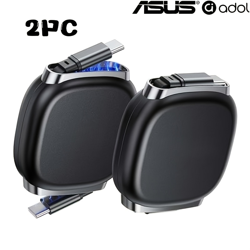 Image of [ 2pcs ] Asus Adol For Iphone 17 To Iphone 15 Series, Pd3.0 100w Super Fast Charging, Dual Type-c Charging Ports, A New Magnetic Retractable Data Cable To Carry, In 5 Colors...