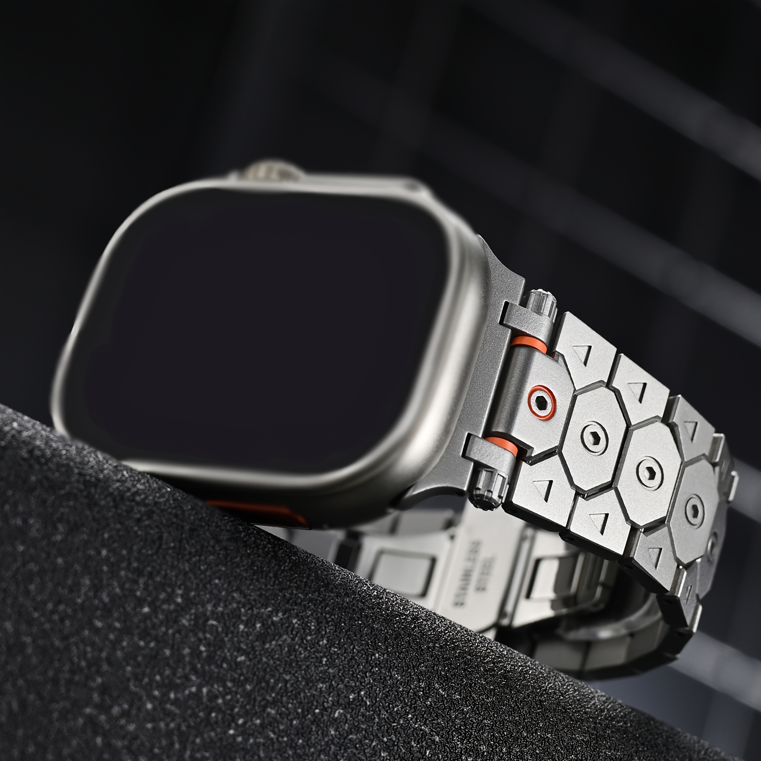 Compatible with Apple Watch Ultra, Stainless Steel Band in Titanium Color S10 Titan Steel Strap