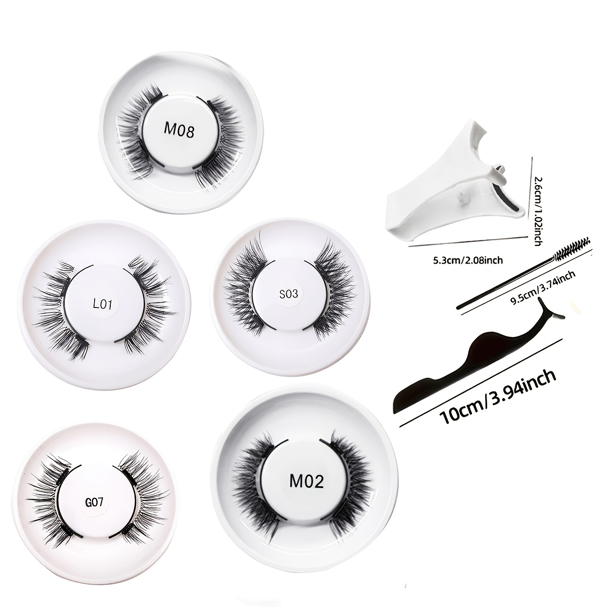 TEMU 5 Sets Magnetic False Eyelashes Reusable, Quick Application, Glue-free Eyelashes, Multi-styles: Cat Eye, Natural, Cross, Fluffy, Ultra-thick -