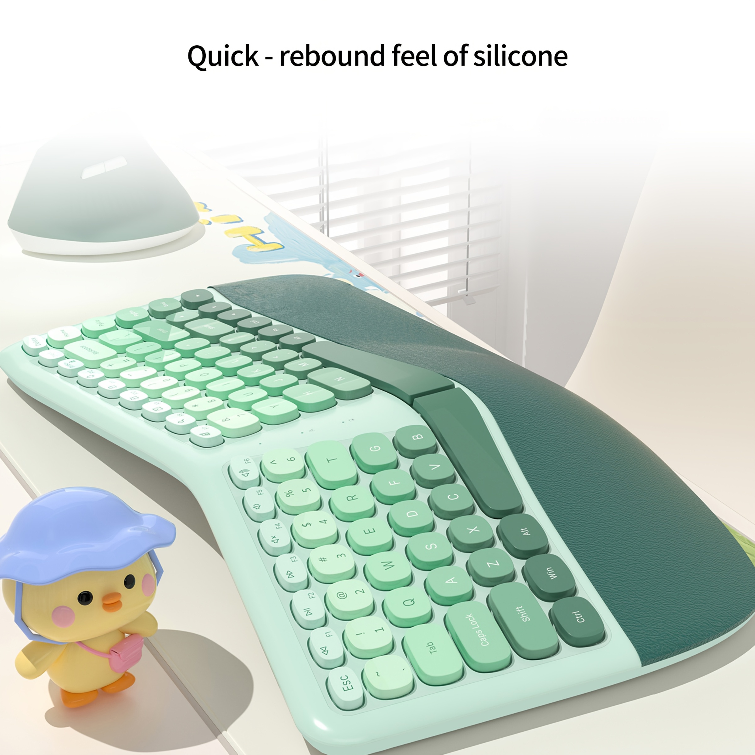 MOFII BOMI Wireless Keyboard And Mouse Combo 2.4G Stable Connection, Ergonomic Keyboard + Mouse, Suitable for Global Office/Home Scenarios, Bright Colors, Easy And Clear Design, Excellent Appearance And High Cost Performance