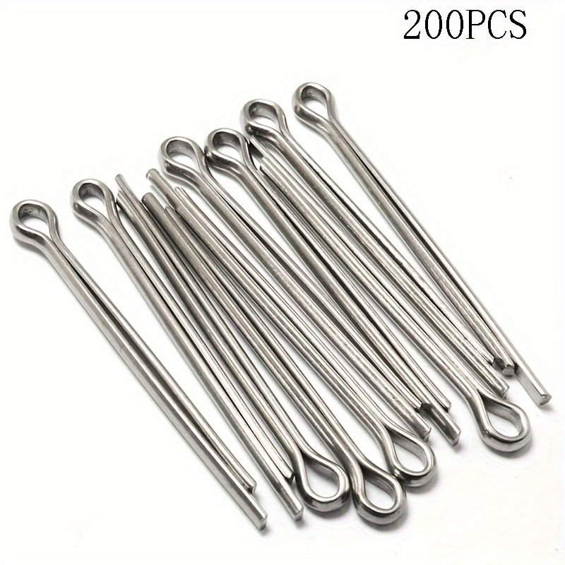 TEMU 200 Piezas Pasador de Seguridad Dividido, 1.5mm x 20mm, Acero Inoxidable 304, Accesorio de Sujeción para Automoción y Mecánica, Tono Plateado