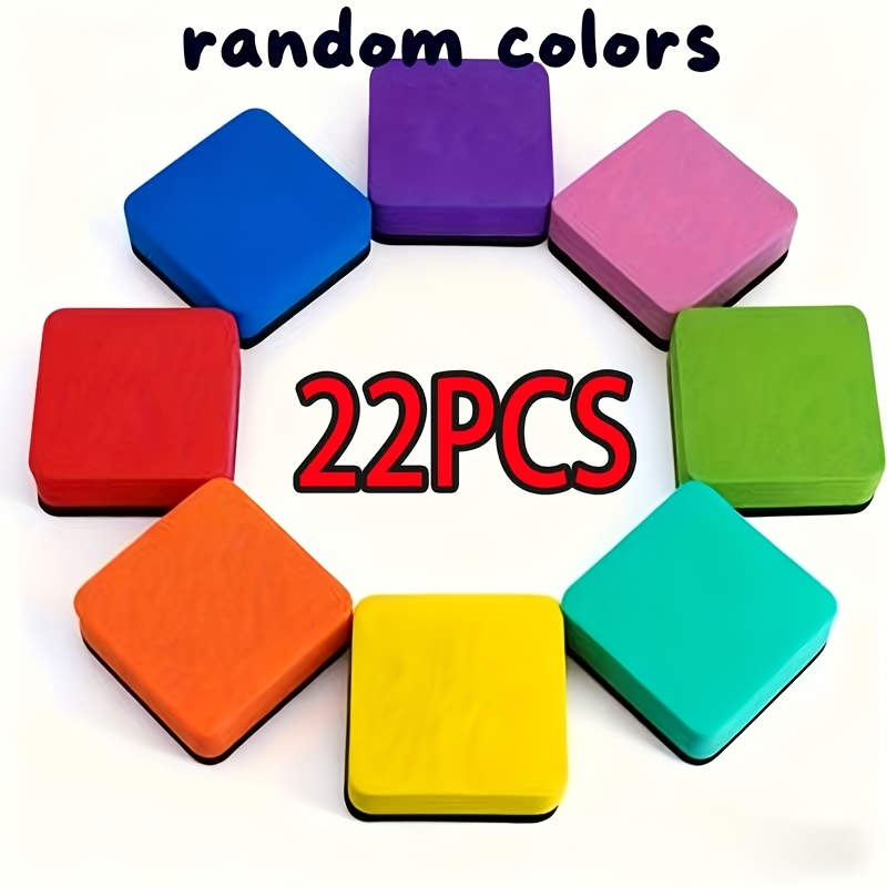 TEMU Lot de 22 gommes pour effaçable à sec, adaptées pour de classe, et - Nettoyeurs de blanc de couleur aléatoire, aucune recharge de gomme tachante
