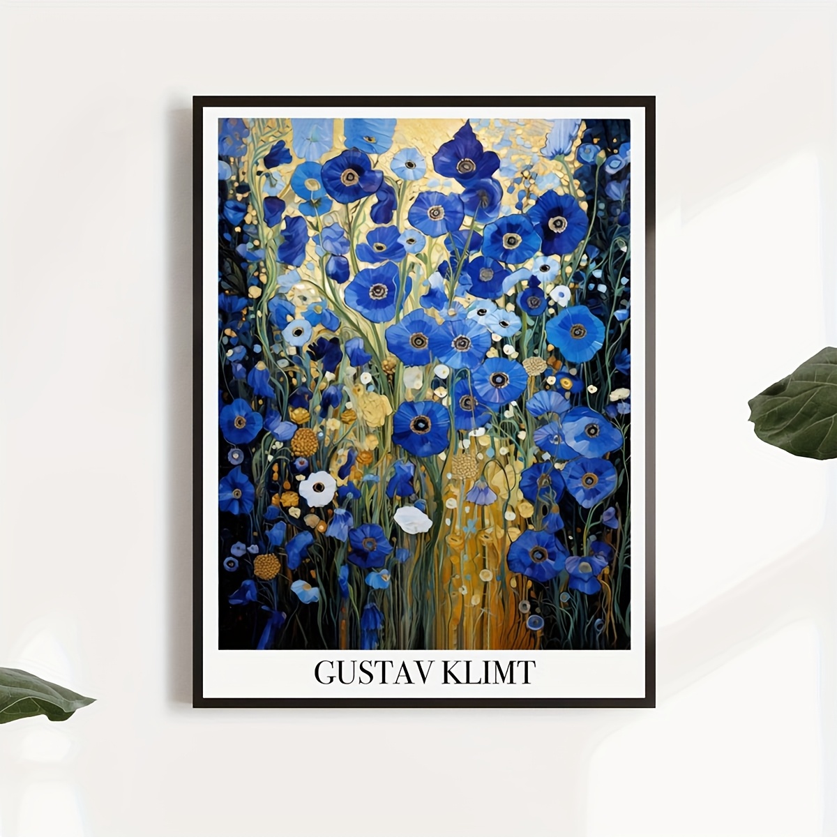 

Gustav Klimt Blue Flower Canvas Art Poster - Vintage & Modern Wall Decor For Living Room, Bedroom, Home Office