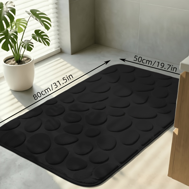 TEMU 1pc/super Absorbent High-frequency Stone Embossed Bath Mat, Non-slip Indoor Floor Mat, And Comfortable Premium Bath Rug For Bathtub, Shower,