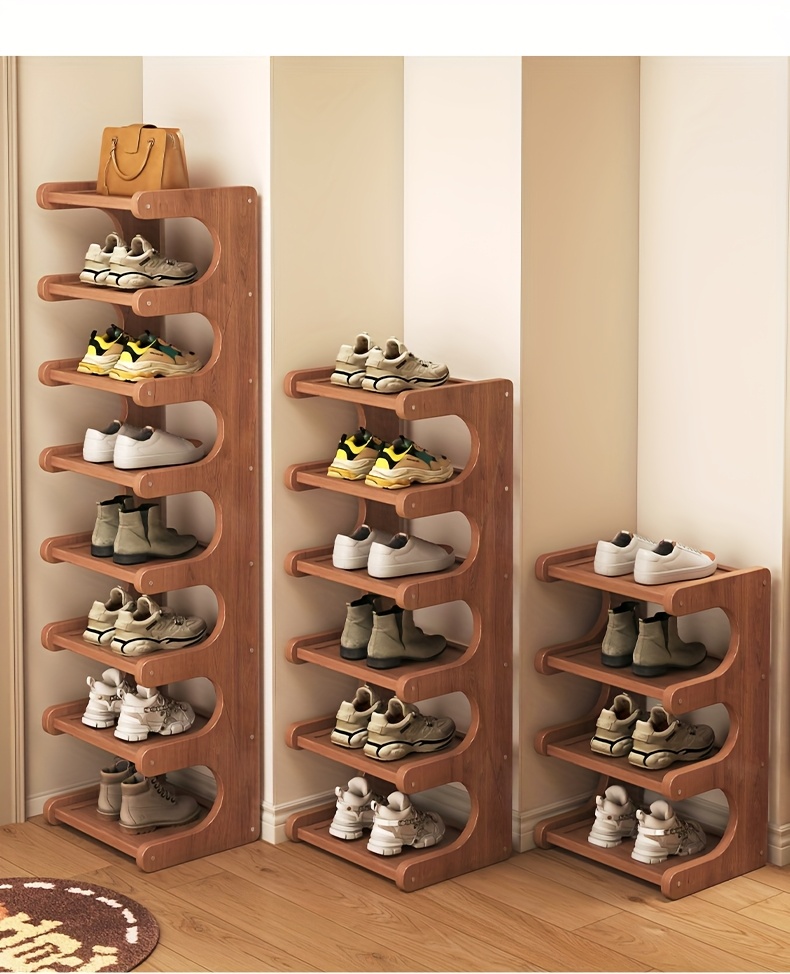 2-8 Floors of Bamboo Shoe Racks, Multifunctional Storage Racks, Narrow Space Storage Racks, Easy Bamboo Shoe Racks Suitable for Various Rooms, Room Decoration Racks, Bookcase Kitchen Racks, Holiday Gifts, Housewarming Gifts. Shoe Storage Box