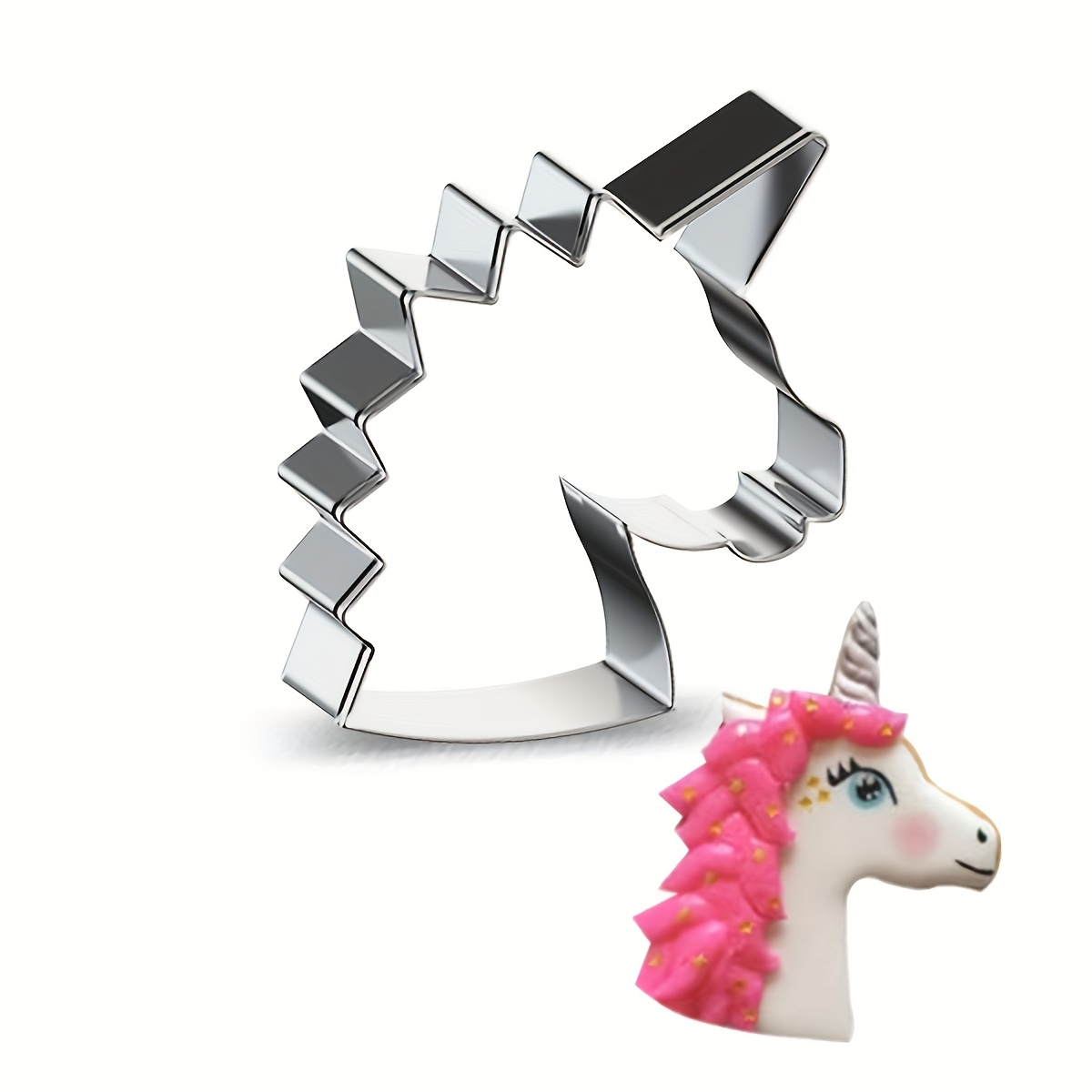 Unicorn-shaped Stainless Steel Cookie Mold, Fondant Baking Cake Mold, Unicorn Head, 1pc