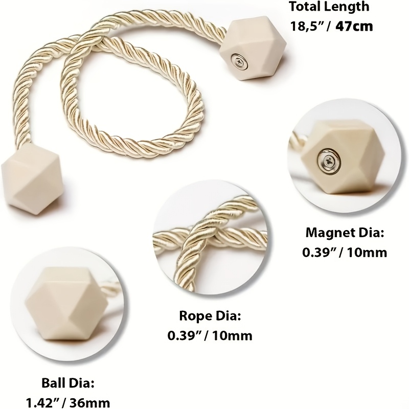 10pcs Magnetic Curtain Tiebacks, No Drilling or Tying Required, Convenient Magnetic Curtain Holdbacks