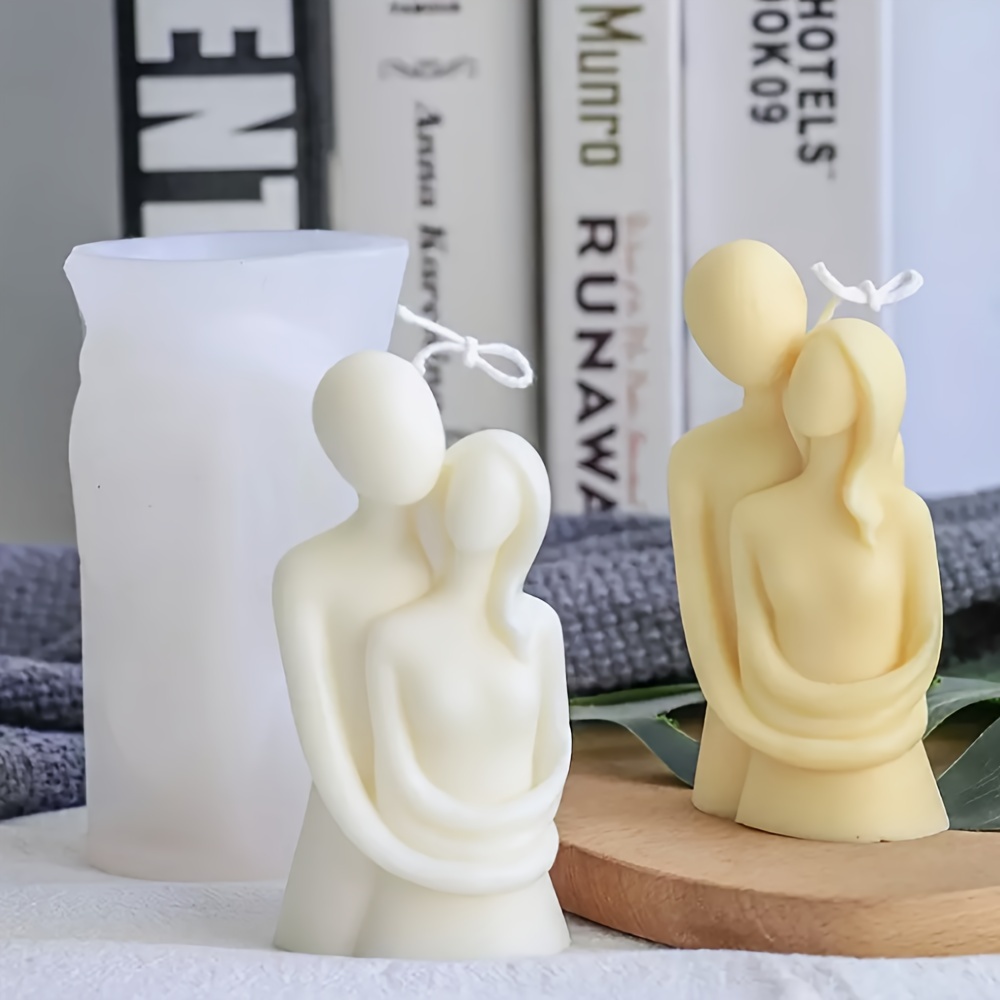 

1pc Silicone Couples Candle Mold 3d Hugging Couple Mould Art Body Resin Casting Mold For Diy Candle Making Homemade Soap Polymer Clay Craft Plaster