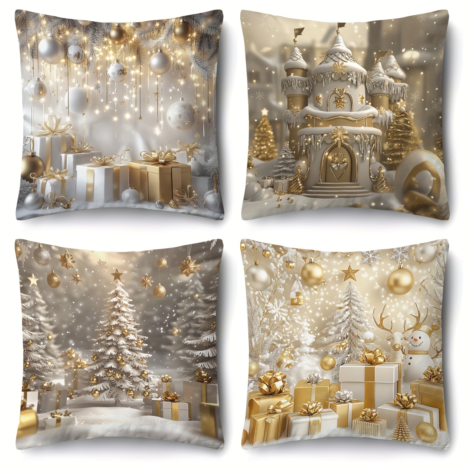 

4- Christmas , //, Snowman/christmas Tree/ , Zippered Closures, , , Polyester , For Decor ( )