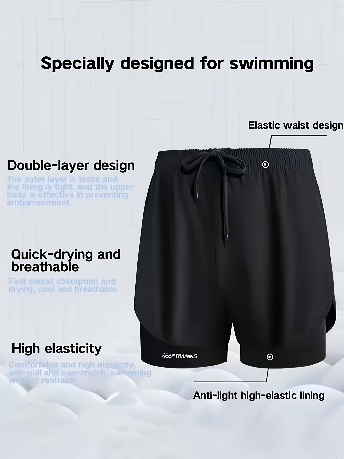3-Pack Men's Quick-Dry Breathable Running Shorts, Two-in-One Lightweight Moisture-Wicking Loose Fit Athletic Cycling Shorts with Elastic Drawstring Waist and Side Pockets, Suitable for Training and Casual Wear | Multiple Combinations Available