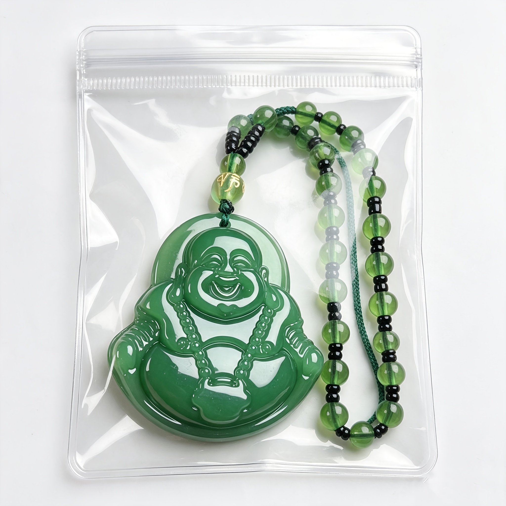 Unisex Maitreya Buddha Pendant Necklace, Chinese Style Accessory