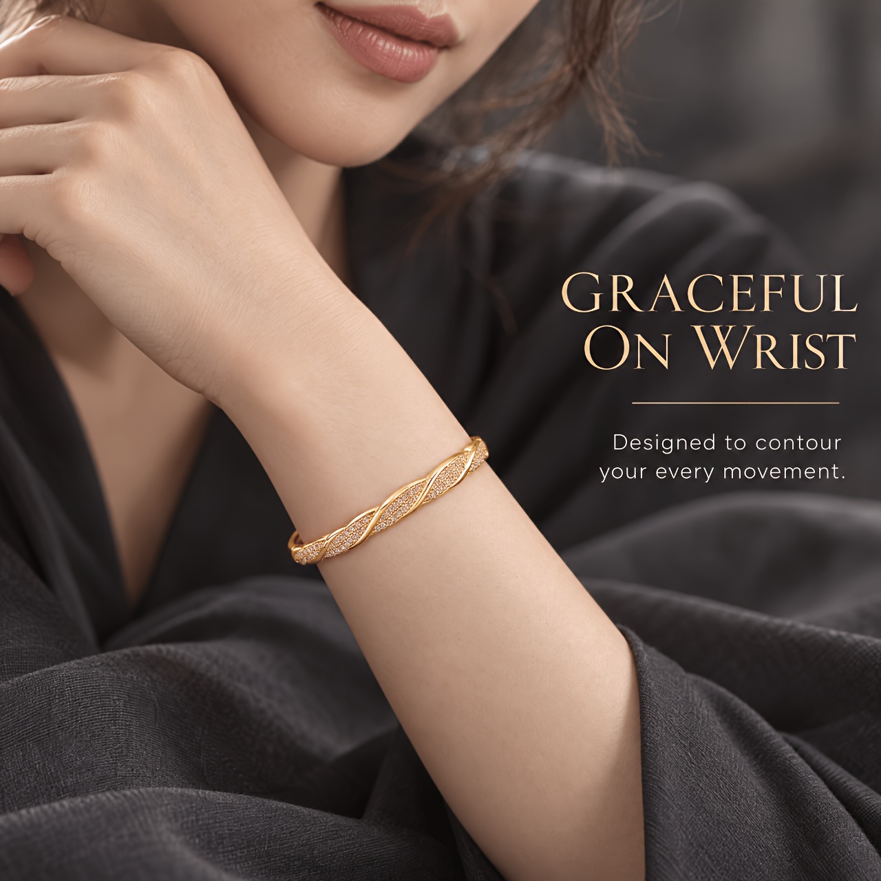 Women's Twisted Coil Buckle Bracelet with Synthetic Zirconia