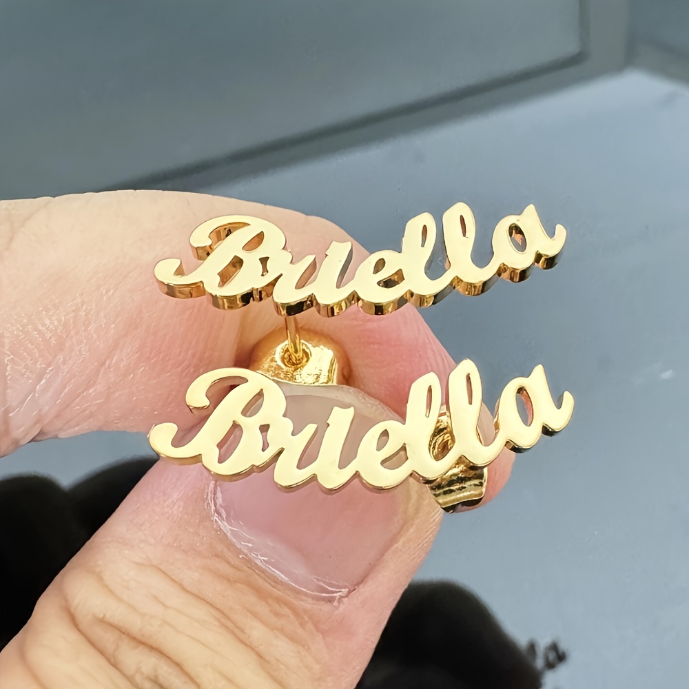 E-shop [Anpassung] Ohrstecker nach Wunsch, personalisierte Namens-Ohrstecker, individuelle Ohrschmuck, Gastgeschenk für Brautjungfern, Damen Schmuck,