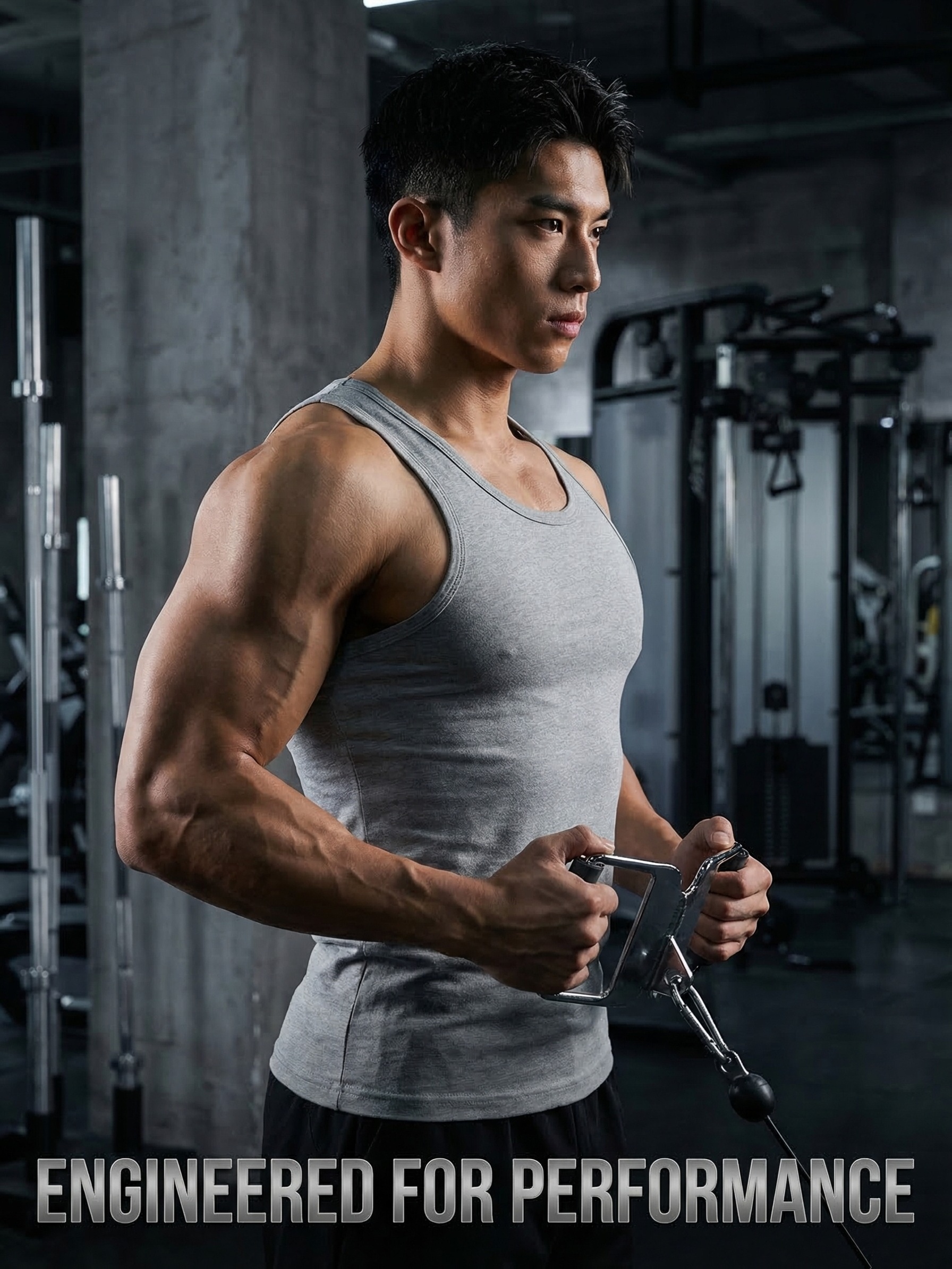 7pcs Men'S Casual Athletic Vests - Fashionable Solid Classic Round Neck Base Layer - Slight Stretch Breathable 100% Fabric - Suitable for Home Leisure - Fitness Running - Strength Training Wear