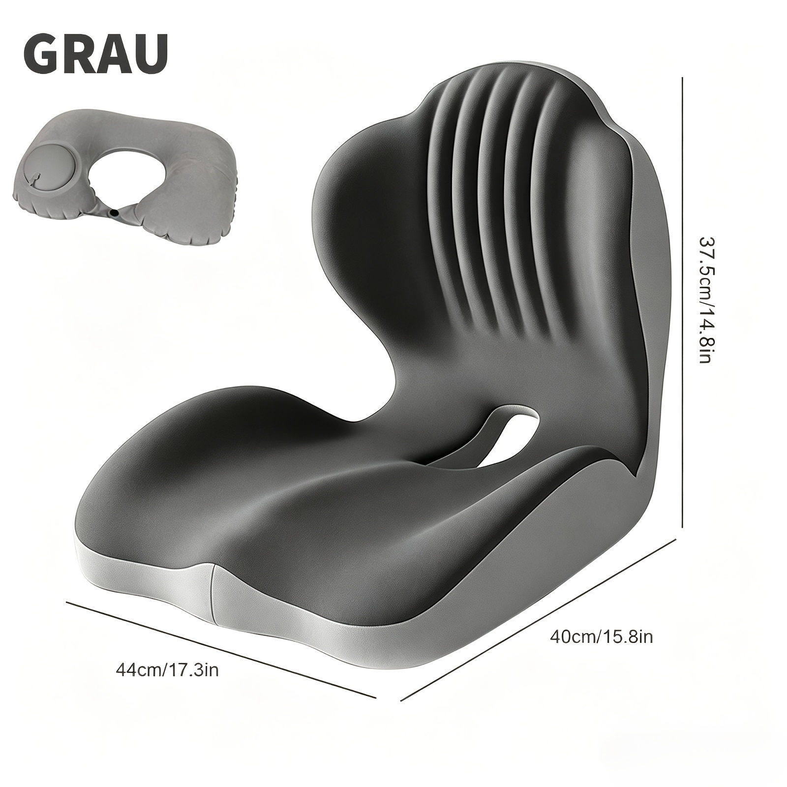 Image of Ergonomic Polyurethane Foam Cushion For Long Sitting, With Wrist Rest Mouse Pad, Seat Home Stool Universal Lumbar Support For Back And Pressure Reduction, Lightweight Portable