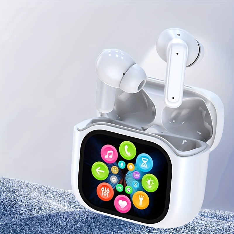 2025 new ai real time translation headset 150 language translation headset small translation wireless headphones lcd color large screen charging case tws in ear headphones with anc and enc noise cancellation functions suitable for business