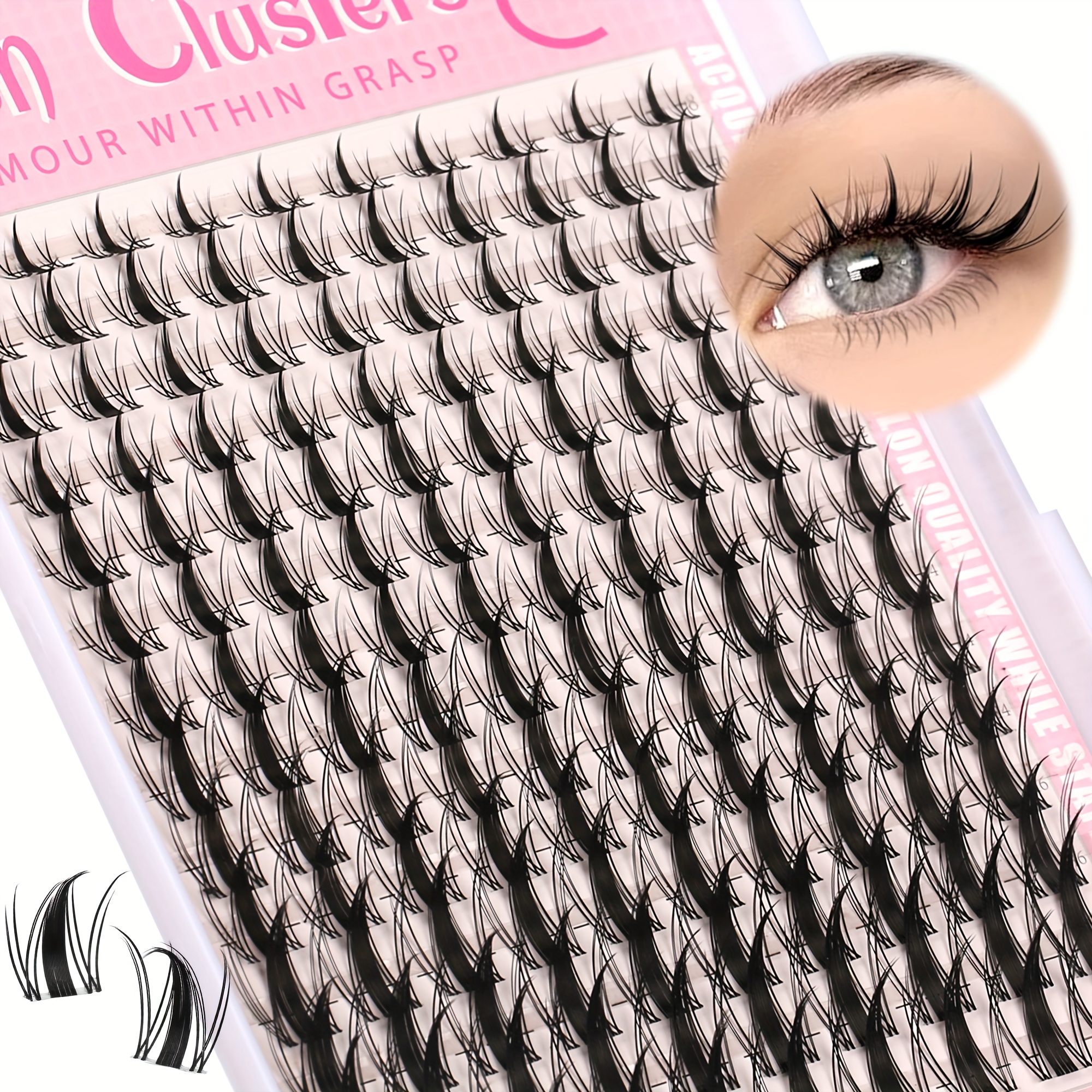 140pcs fairy lash kit 8 18mm eyelash c diy eyelash kit wet look spiky anime lashes individual eyelashes ultra thin invisible lash band details 1