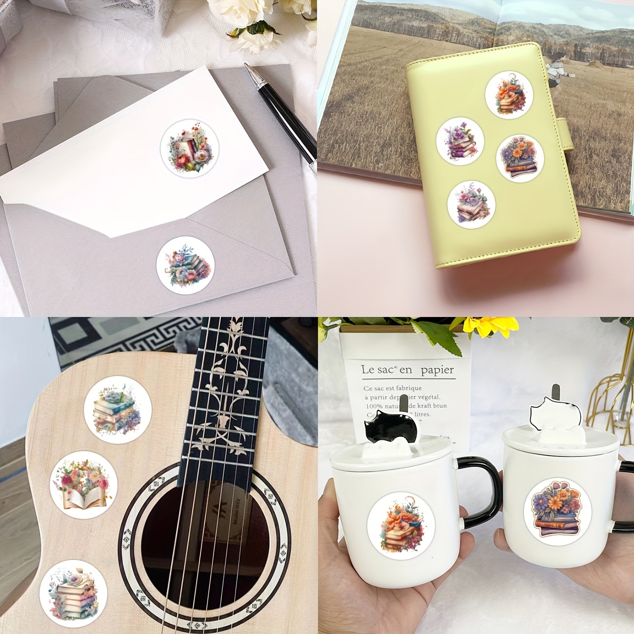 Cartoon Aesthetic Flower Books Roll Stickers Decorating - Temu Australia